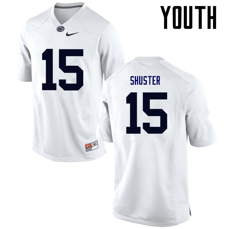 Youth Penn State Nittany Lions #15 Michael Shuster College Football Jerseys-White